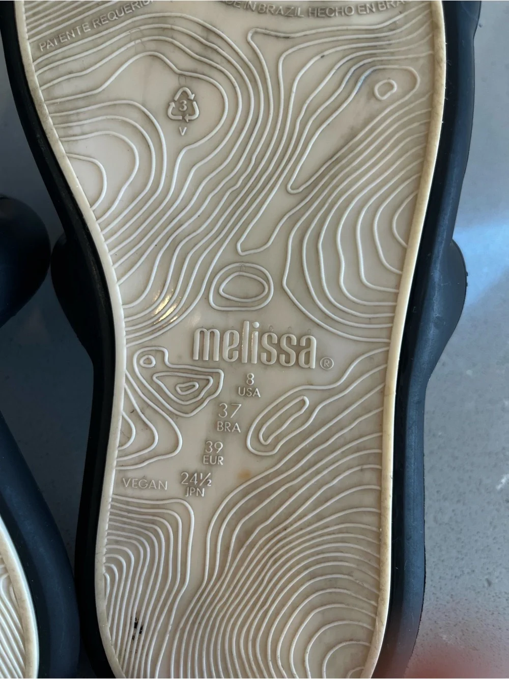 Melissa Free Bloom Slide Sandals Black Women’s Size 8